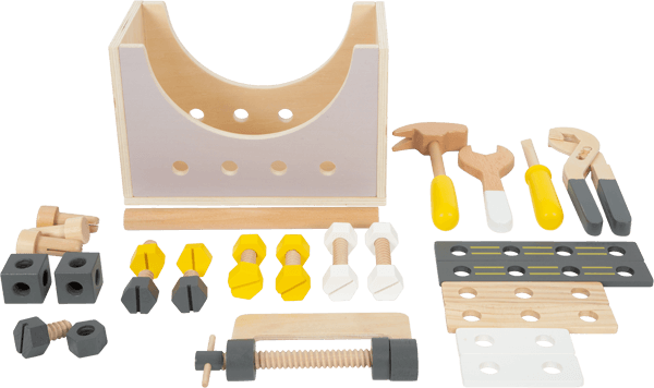 Werkzeugkasten für Kinder mit Zubehör aus Holz
