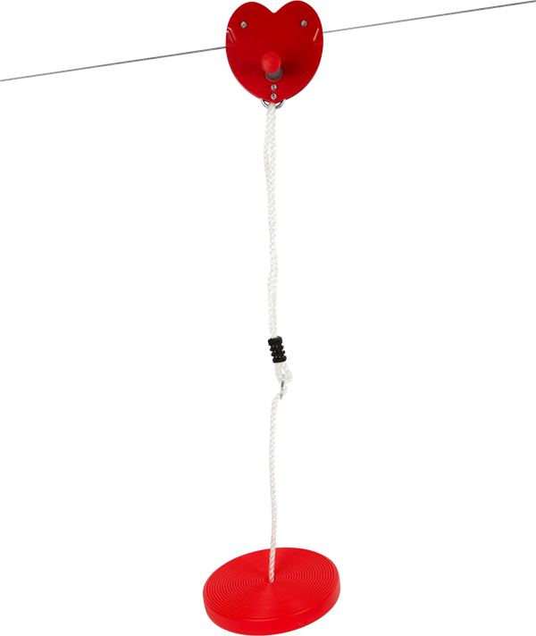 Rote Seilbahn mit Stahlseil