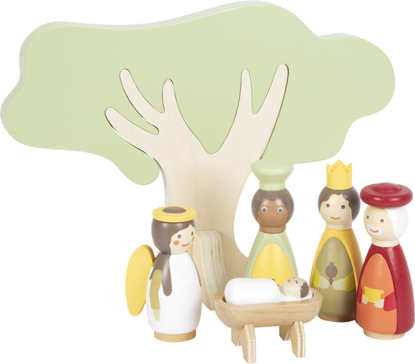 Krippenfiguren aus Holz für Kinder