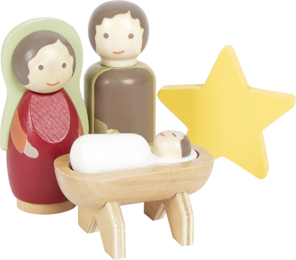 Krippenfiguren Maria, Josef und Jesus zum Spielen