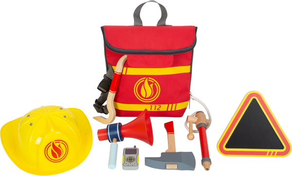 Kinder-Rucksack mit Zubehör zum Thema Feuerwehr
