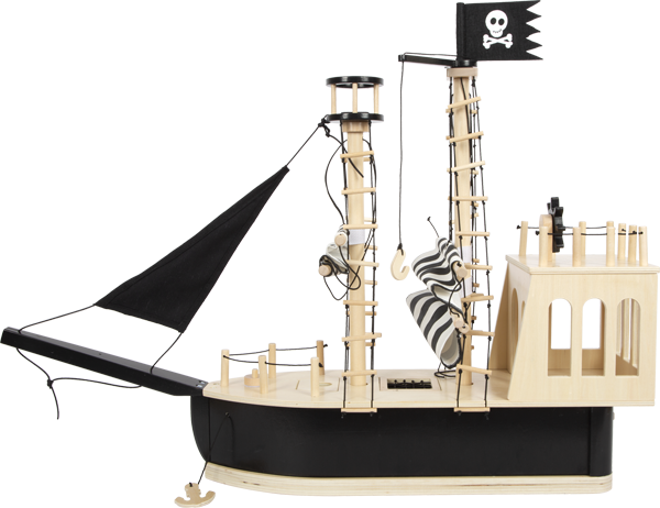 Kinder-Piratenschiff mit Piratenflagge