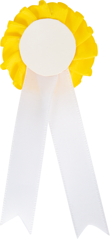 Weiß-gelbe Turnierschleife für Kinder