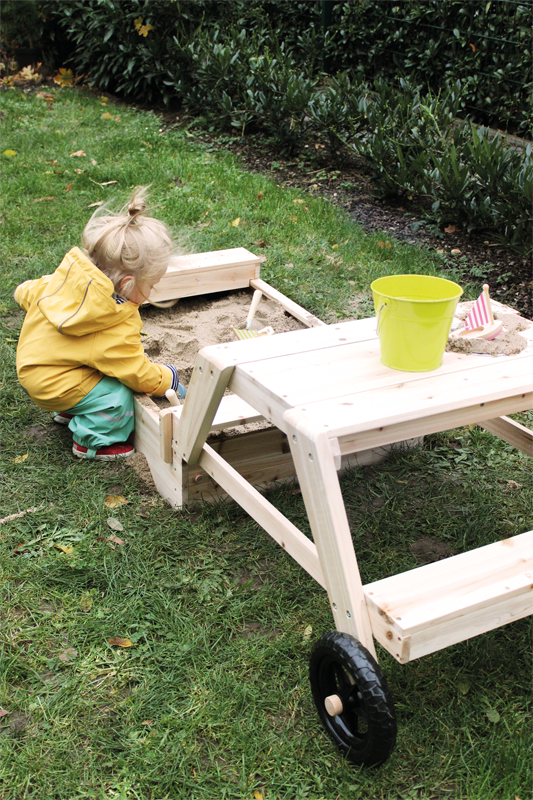 Sandbox with Seating Area and Mud Table
