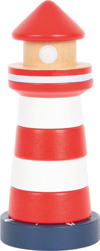 Rot-weißer Leuchtturm zum Stapeln für Kinder