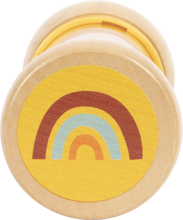 Regenstab aus Holz mit Regenbogen-Motiv