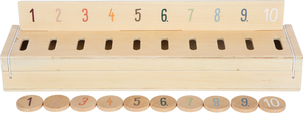 Bildersortierspiel aus Holz mit Zahlen