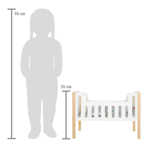 Maßstab vom Holz-Puppenbett