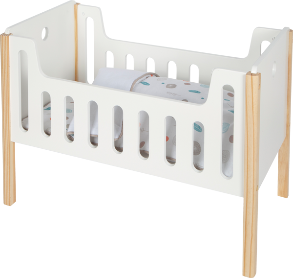 Skandinavisches Puppen-Gitterbett aus Holz