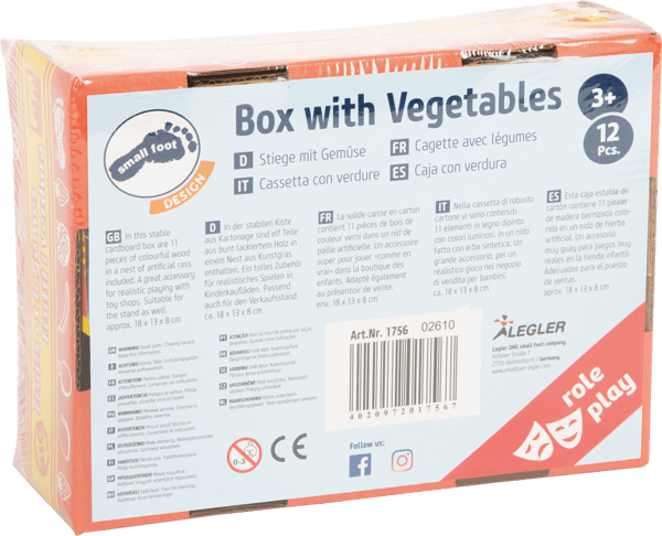 Aufbewahrungsbox von Gemüse für den Kaufladen