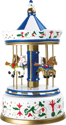 Spieluhr Nostalgie-Karussell aus Holz mit Pferden
