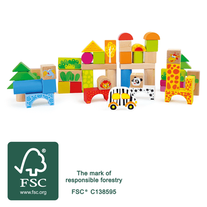 Holzbausteine mit FSC-Zertifizierung