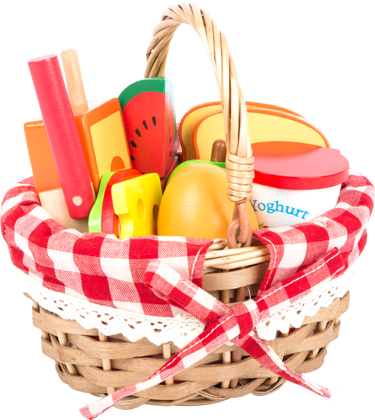 Picnic Basket with Cuttable Fruits