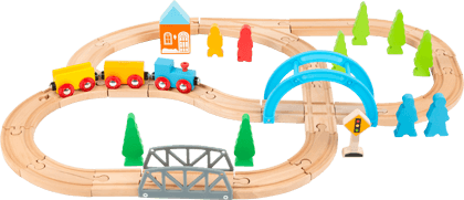 Eisenbahn Spiel-Set aus Holz