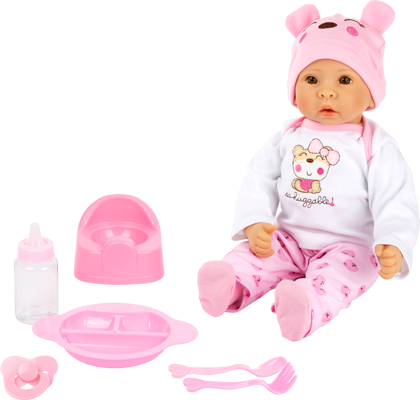 Babypuppe mit rosafarbenen Zubehör