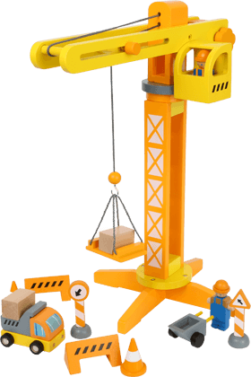 Crane with Construction Site Accessories