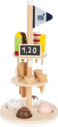 Eisständer Ständer Eis Kaufmannsladen Kinder Spielzeug Spielspass Holz Geschenk 