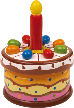 Geburtstagstorte Spieluhr mit roter Kerze
