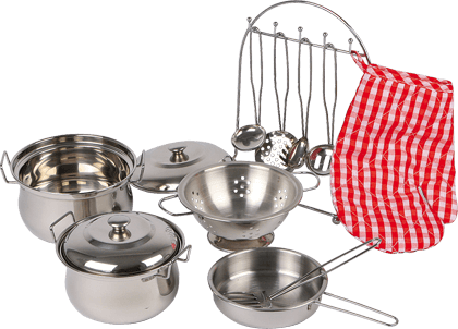 Kochgeschirr-Set aus Metall für die Kinderküche