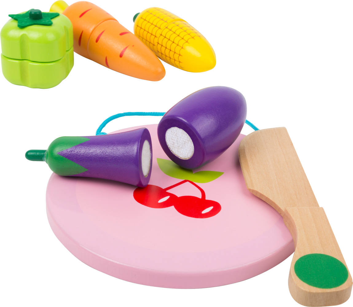 Mehrfarbig small foot 11281 Schneide-Obst und Gemüse aus Holz mit Klettverschlüssen Kaufmannsladen-Zubehör Spielzeug