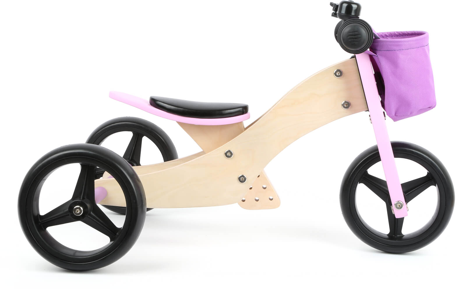 24-28 cm Laufrad-Trike 2 in 1 Rosa Holz ca 64 x 38 x 36 cm Sitzhöhe ca 