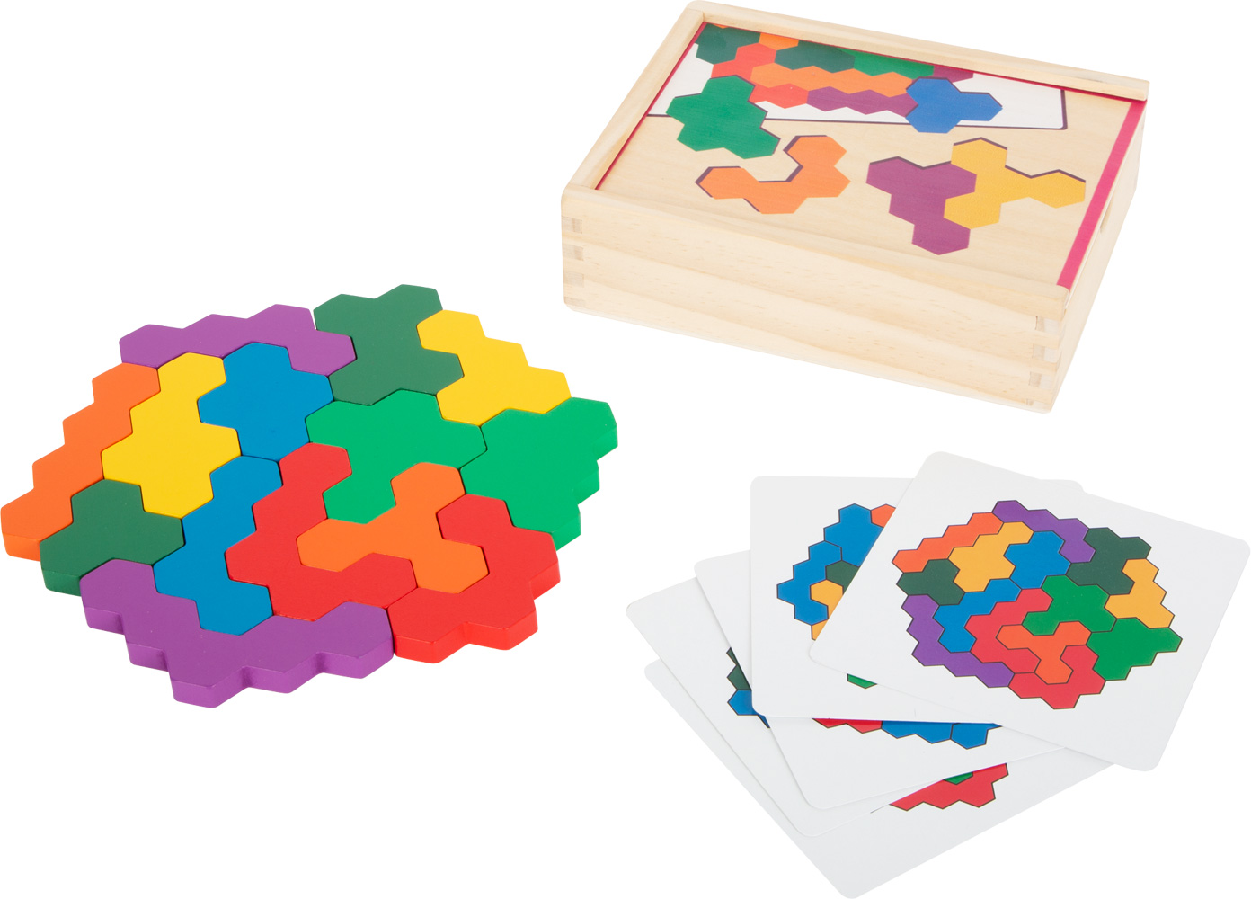 Jeu éducatif Puzzle en bois Hexagone, Jouets d'apprentisage, Motricité &  Apprendre, Jouets