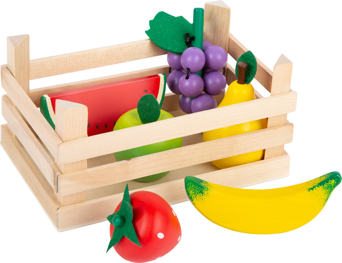 Mehrfarbig small foot 11281 Schneide-Obst und Gemüse aus Holz mit Klettverschlüssen Kaufmannsladen-Zubehör Spielzeug