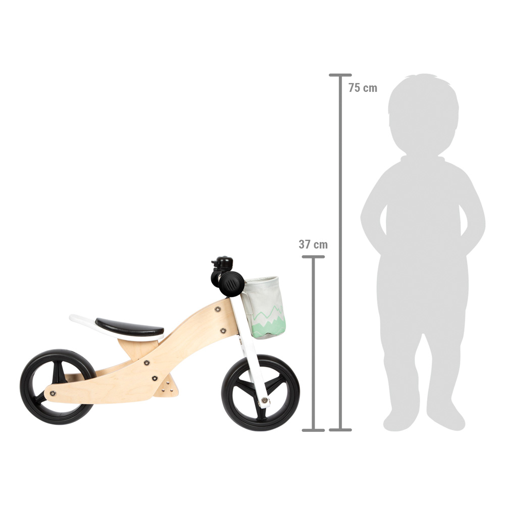 Laufrad und Laufdreirad Salbeigrün für Kinder | small foot Holzspielzeug | Laufräder