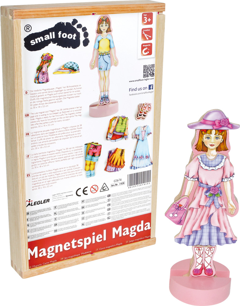 Small Foot 1428 Magneten-Spiel Magda mit magnetischer Kleidung 40-teilig bunt 