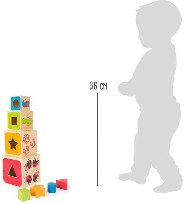 Stapelwürfel Holz ABC Tiere Zahlen Steckwürfel Stapelspiel Baby Kleinkind 