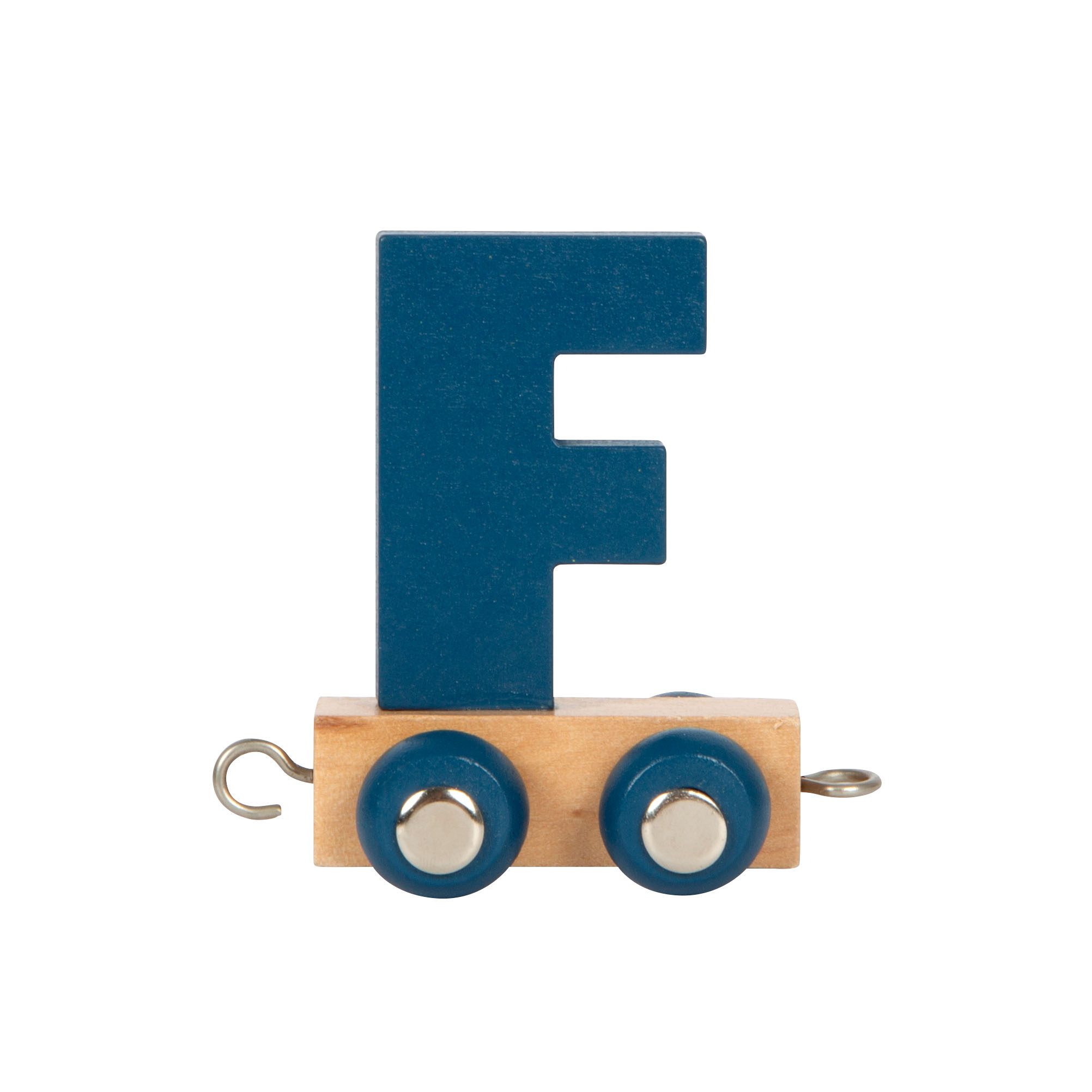 Blauer Buchstabenzug F aus Holz