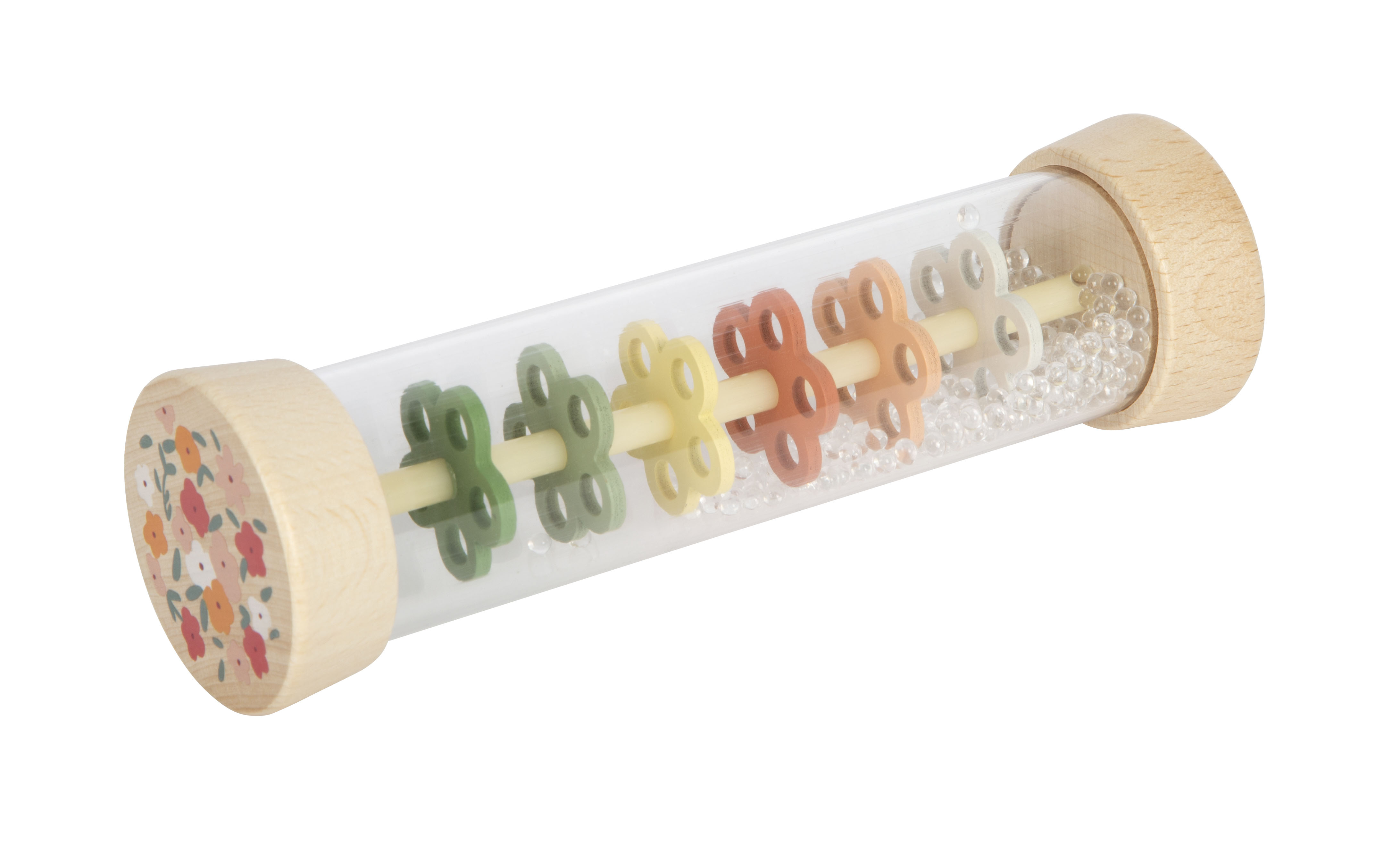 Regenmacher liegend, Blumen rollen