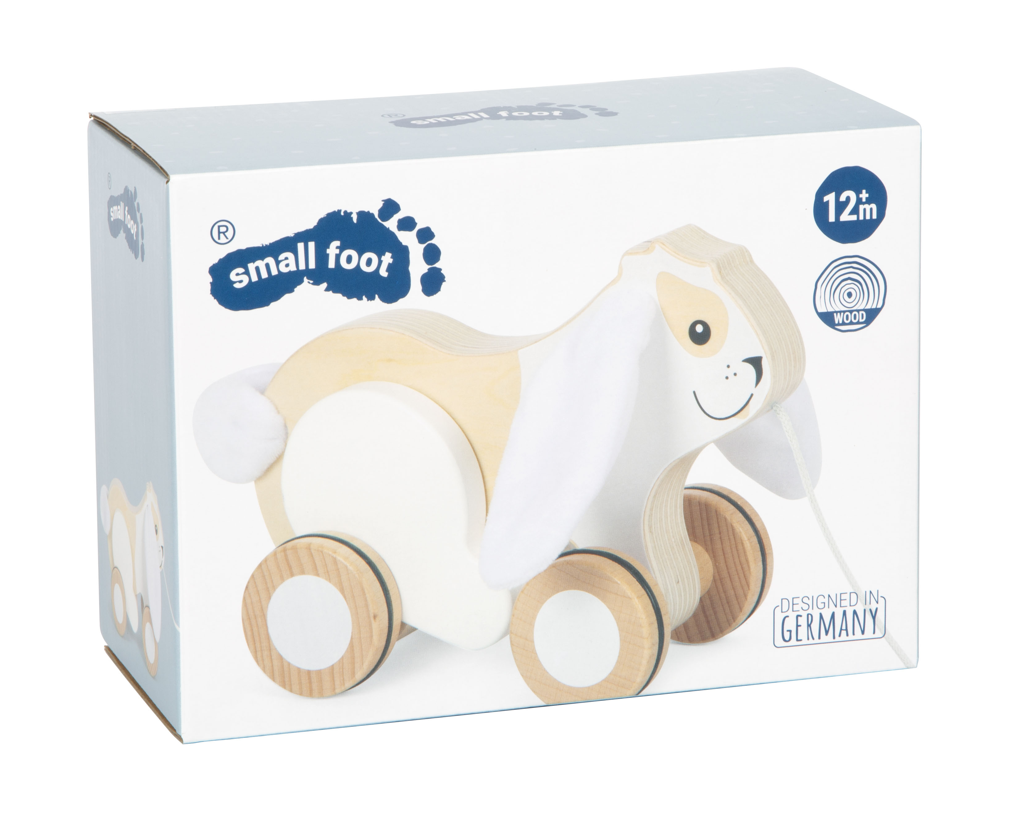 Nachziehtier Hase mit Knisterohren Verpackung