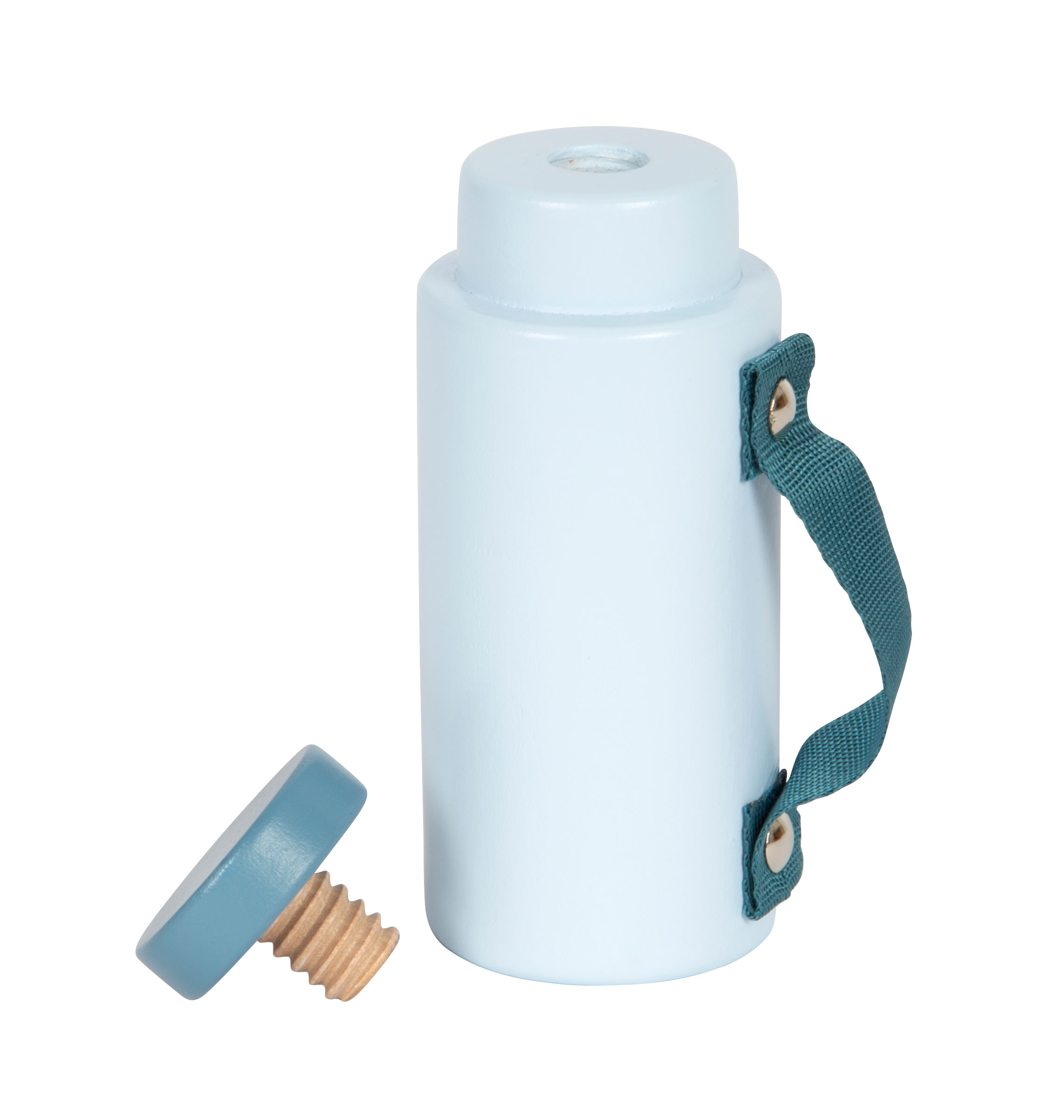 Thermosflasche aufgeschraubt mit Deckel daneben
