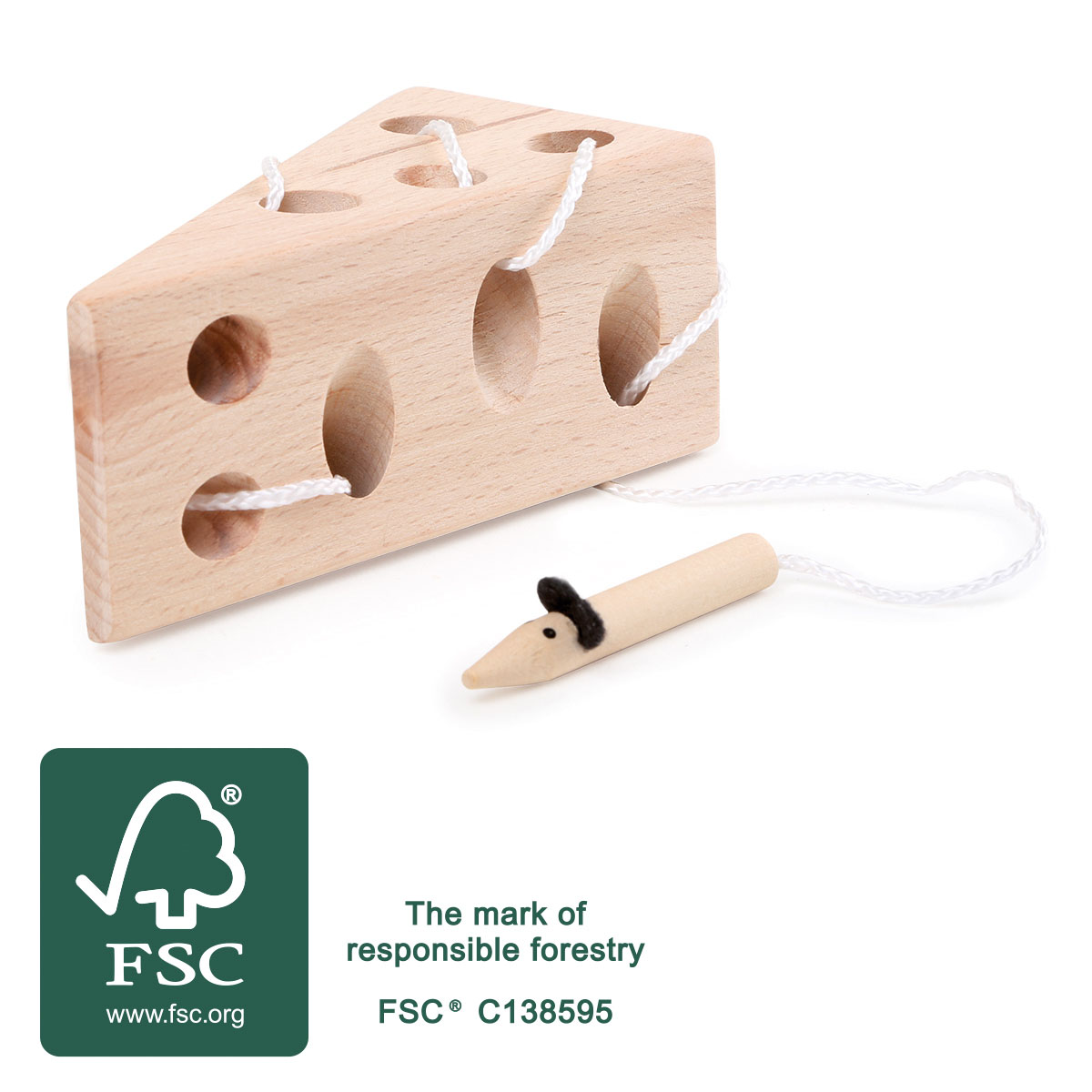 Fädelspiel Käse und Maus für Kinder
