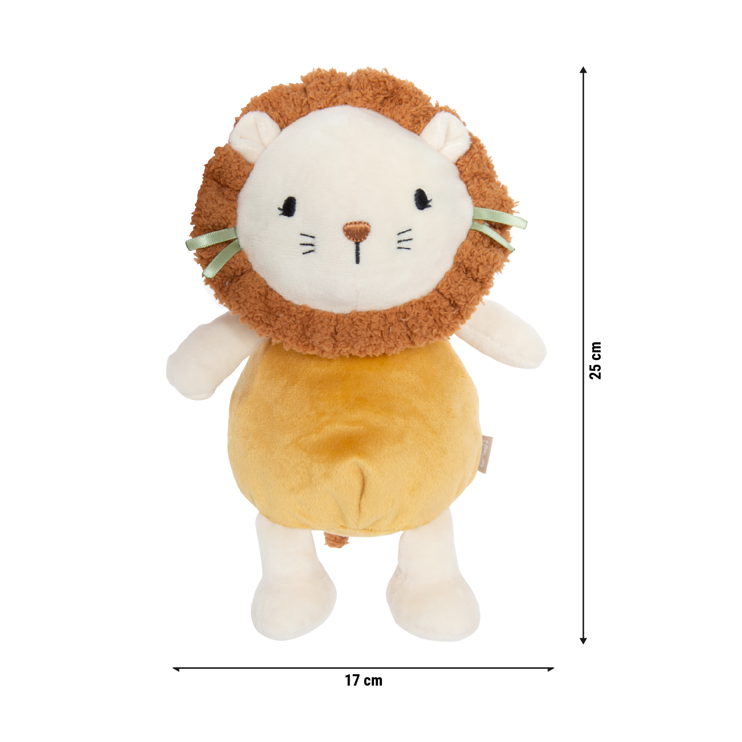 Wärmekissen Little Lion als Maßgrafik mit Produktabmessungen