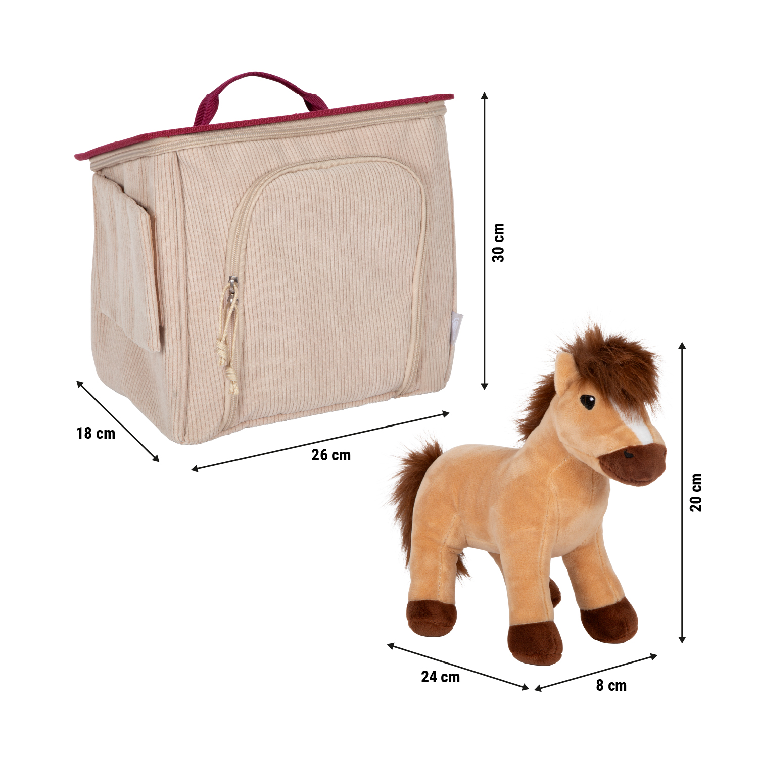 Pferdespielset Größen-Skizze