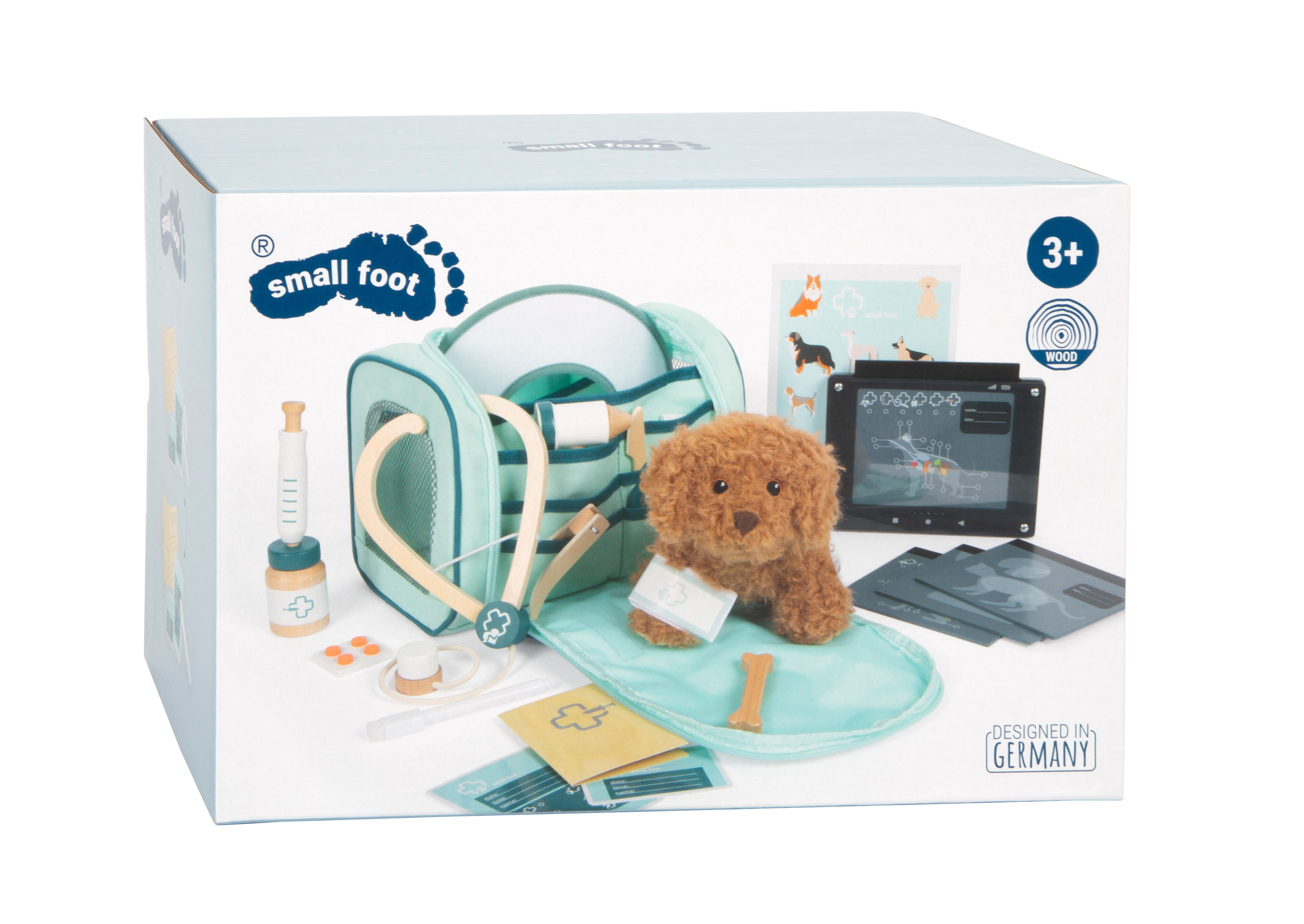 Verpackung von Tierarzt-Spielset mit Hund