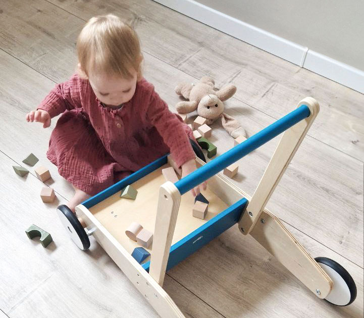 Lauflernwagen Petrolblau für Kinder