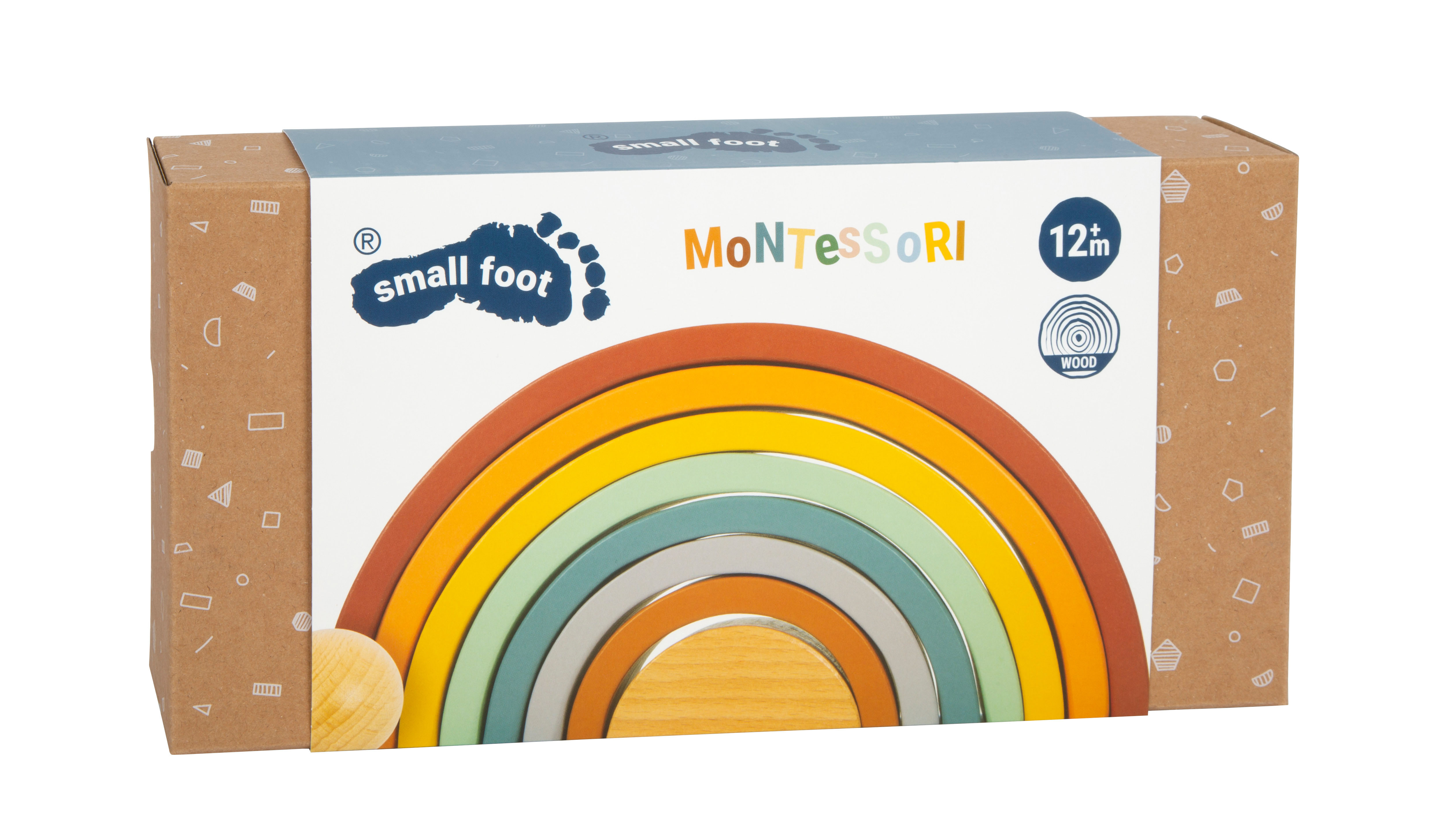 Verpackung Montessori Regenbogen aus Holz