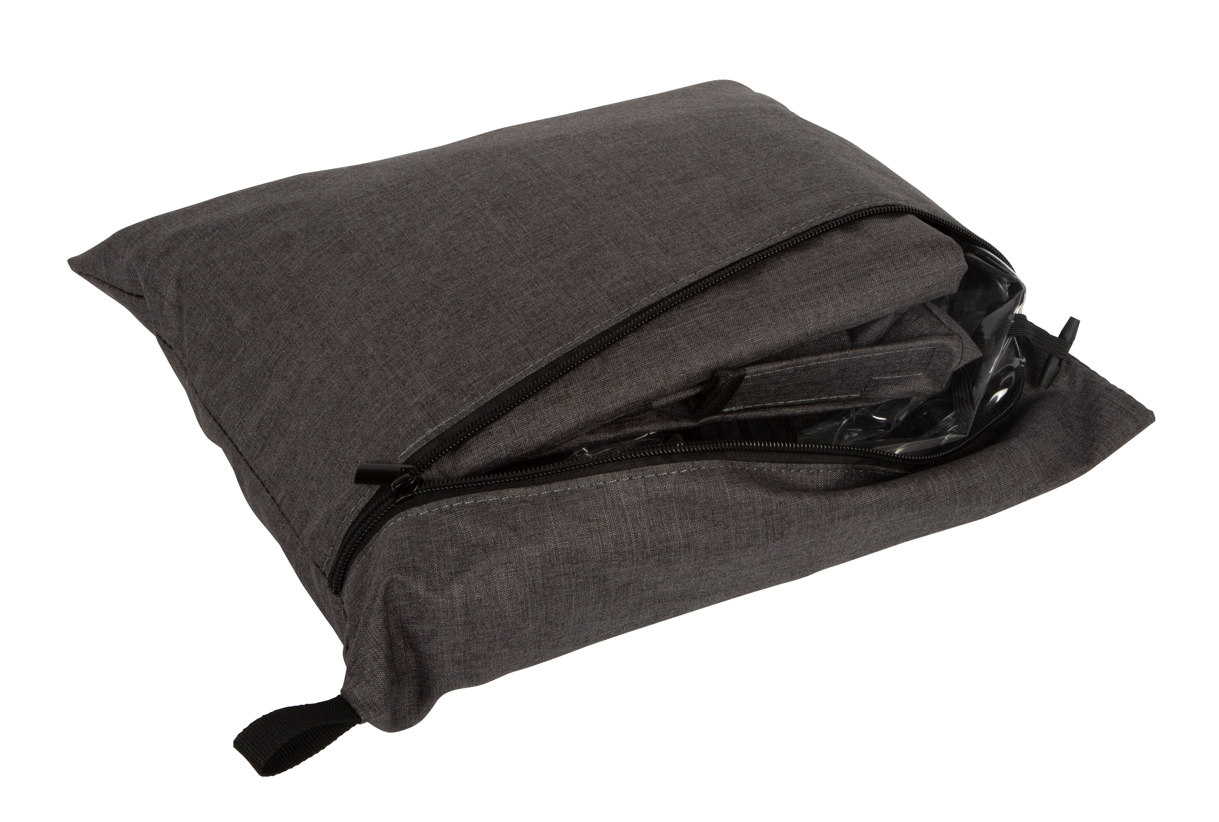 Bollerwagen Dach zusammengefaltet und verstaut in einer Tasche aus Stoff