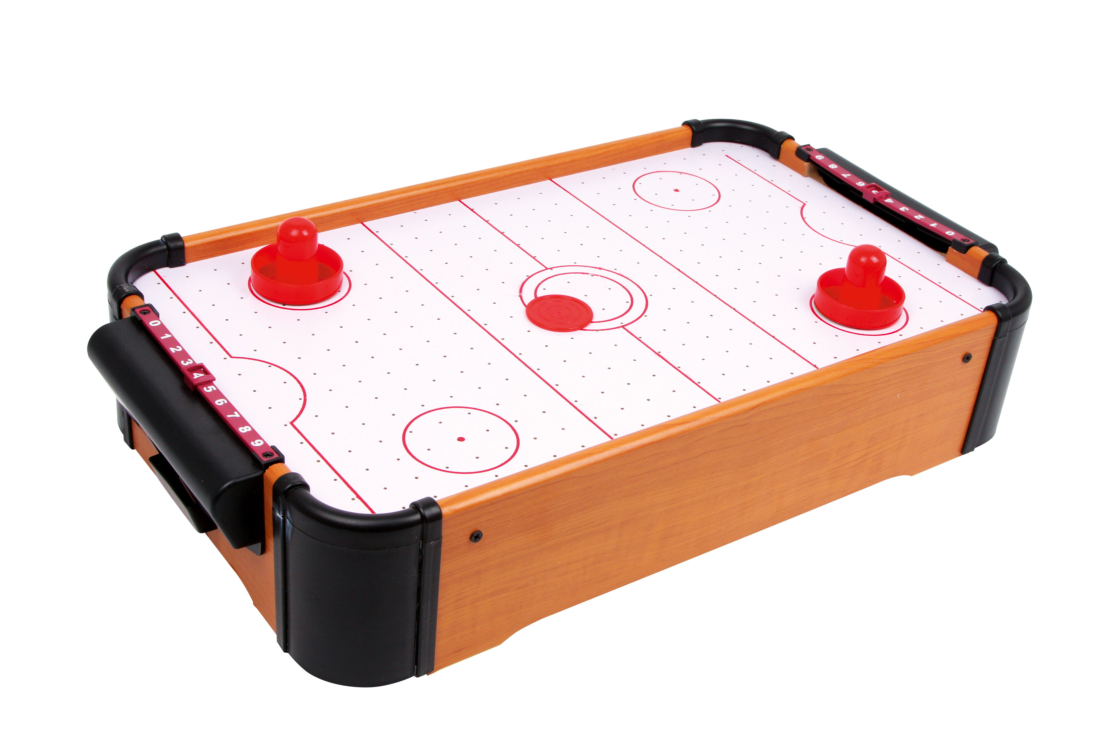 Tisch-Air Hockey aus Holz, rot weiß