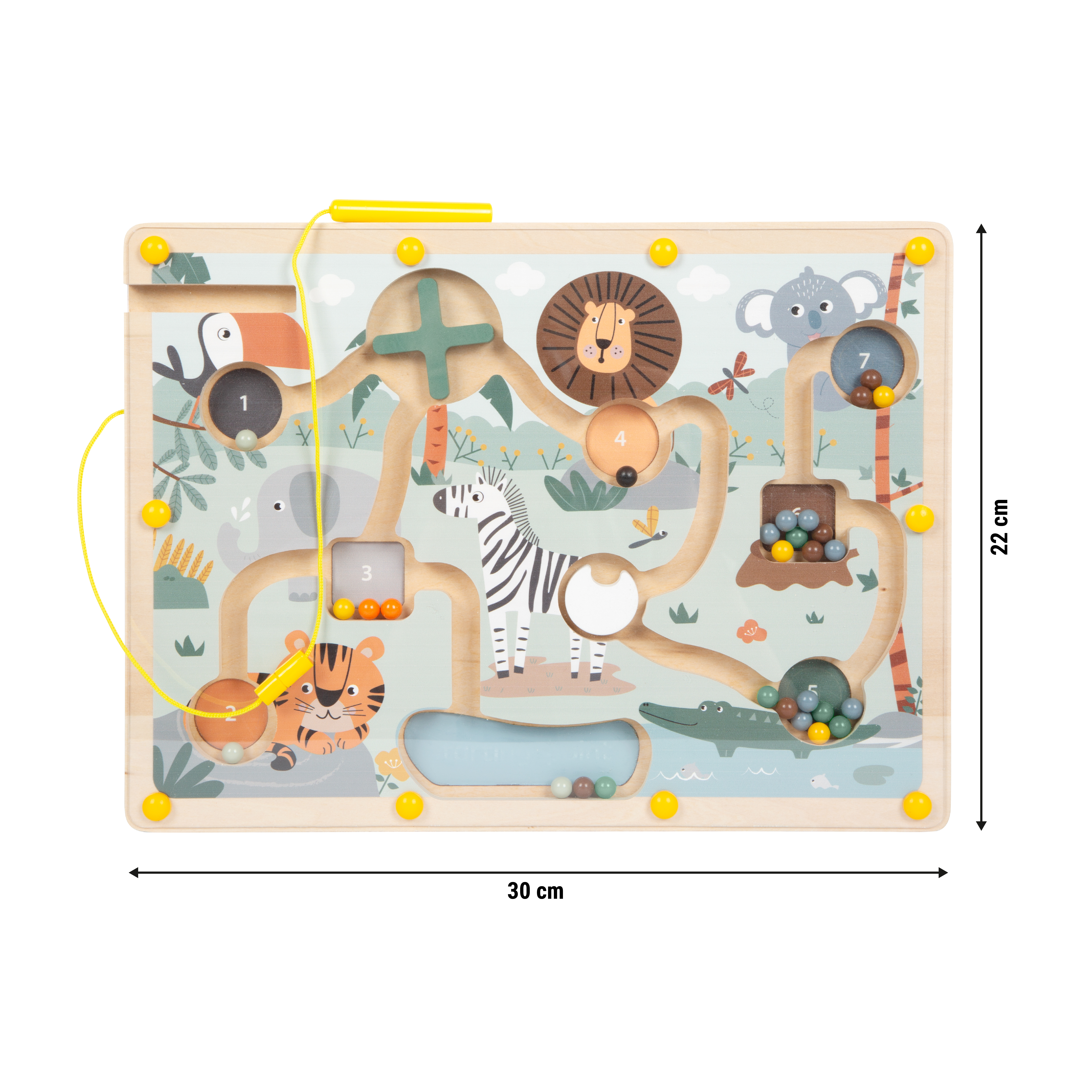 Magnetisches Labyrinth Safari Größenskizze