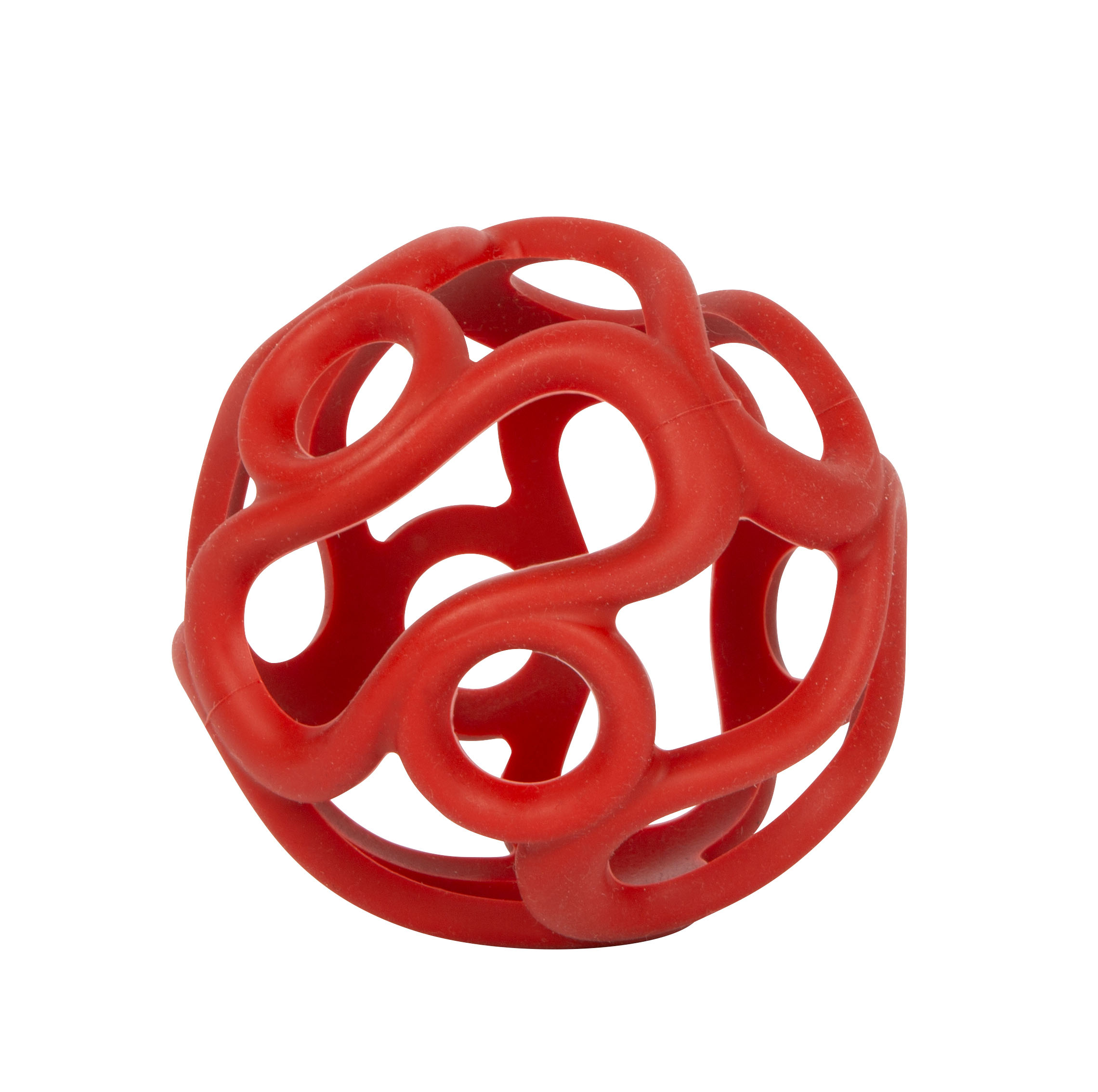 Rotter Ball, Verzahnte Ringe, Gummi-Spielzeug, Kugelligenes Netz, Spielzeug/Zubehör, ball, rot, rot, exerciser, joggle, rot, kugel, zusammenhängend, spielzeug, gummi