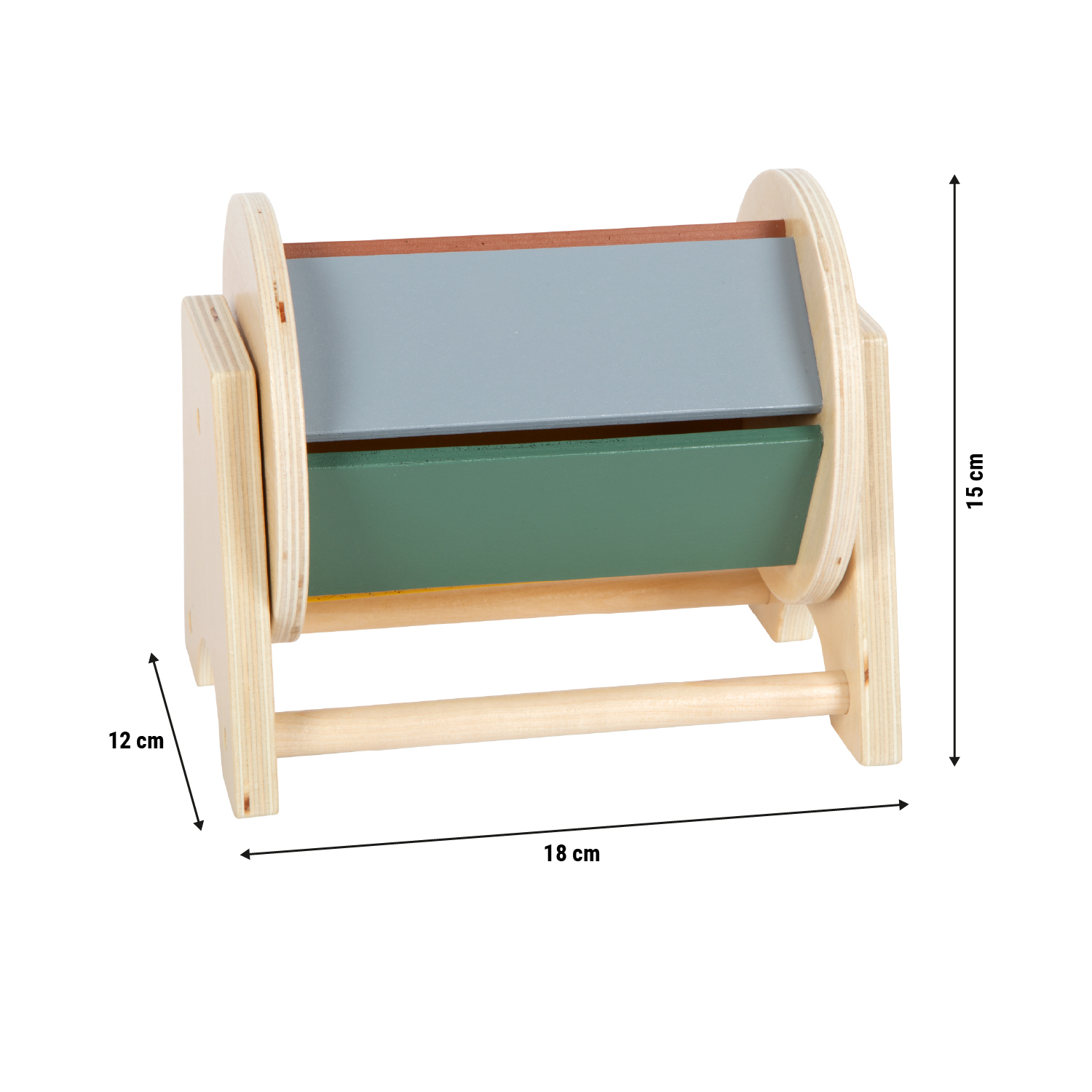 Montessori Drehtrommel Größenskizze