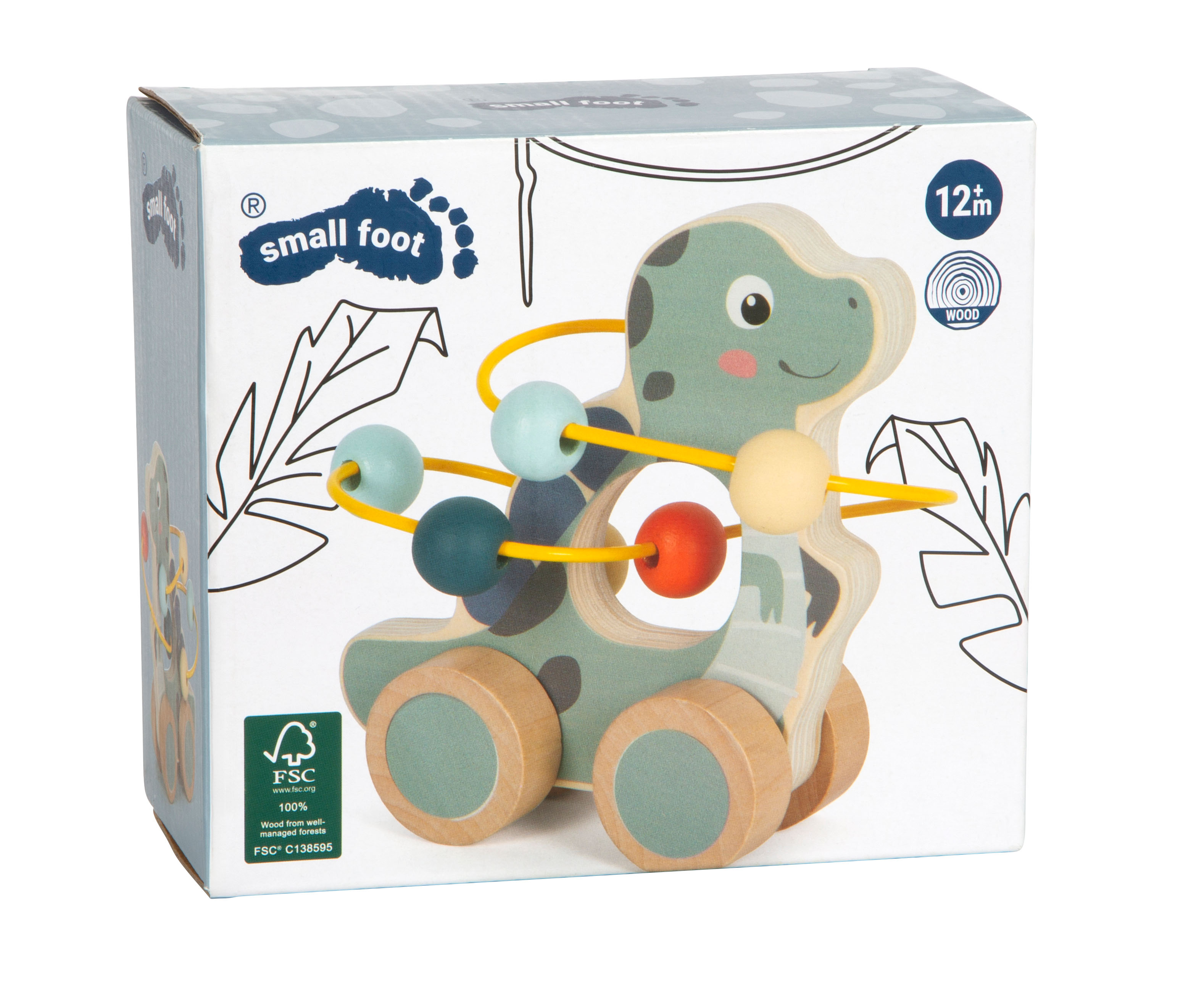 Schiebetier mit Motorikschleife „Dino“ für Kinder