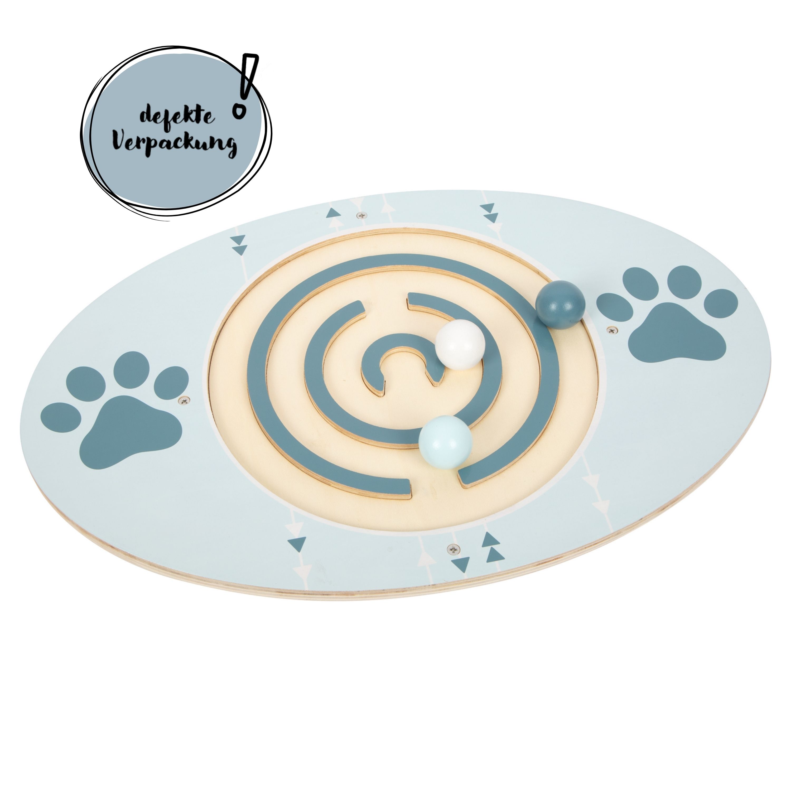 Balancierbrett aus Holz für Kinder mit defekter Verpackung