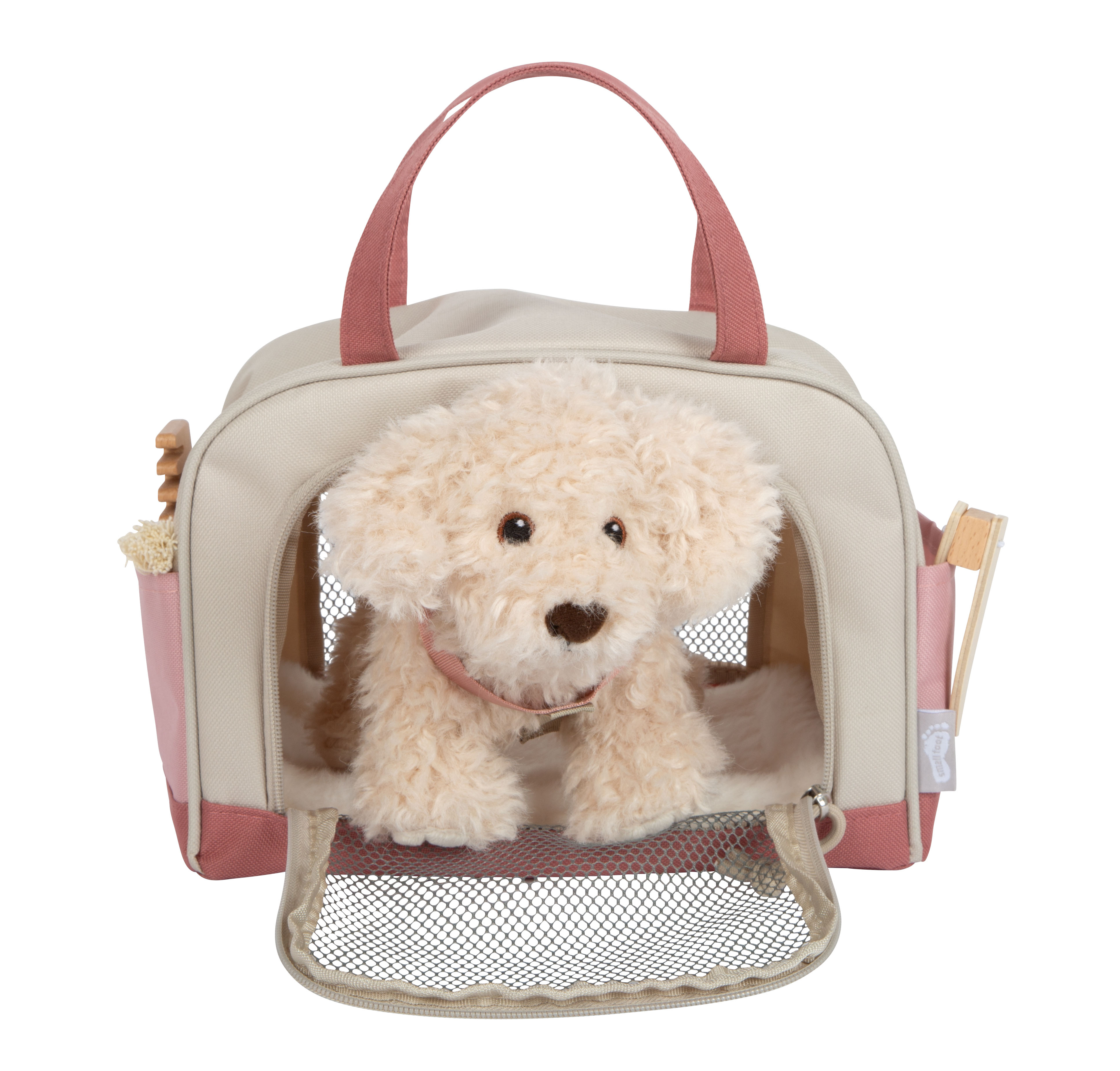 Hund Spielzeug, Tiertransporttasche, weicher Plüsch, creme pink, Mesh Lüftung