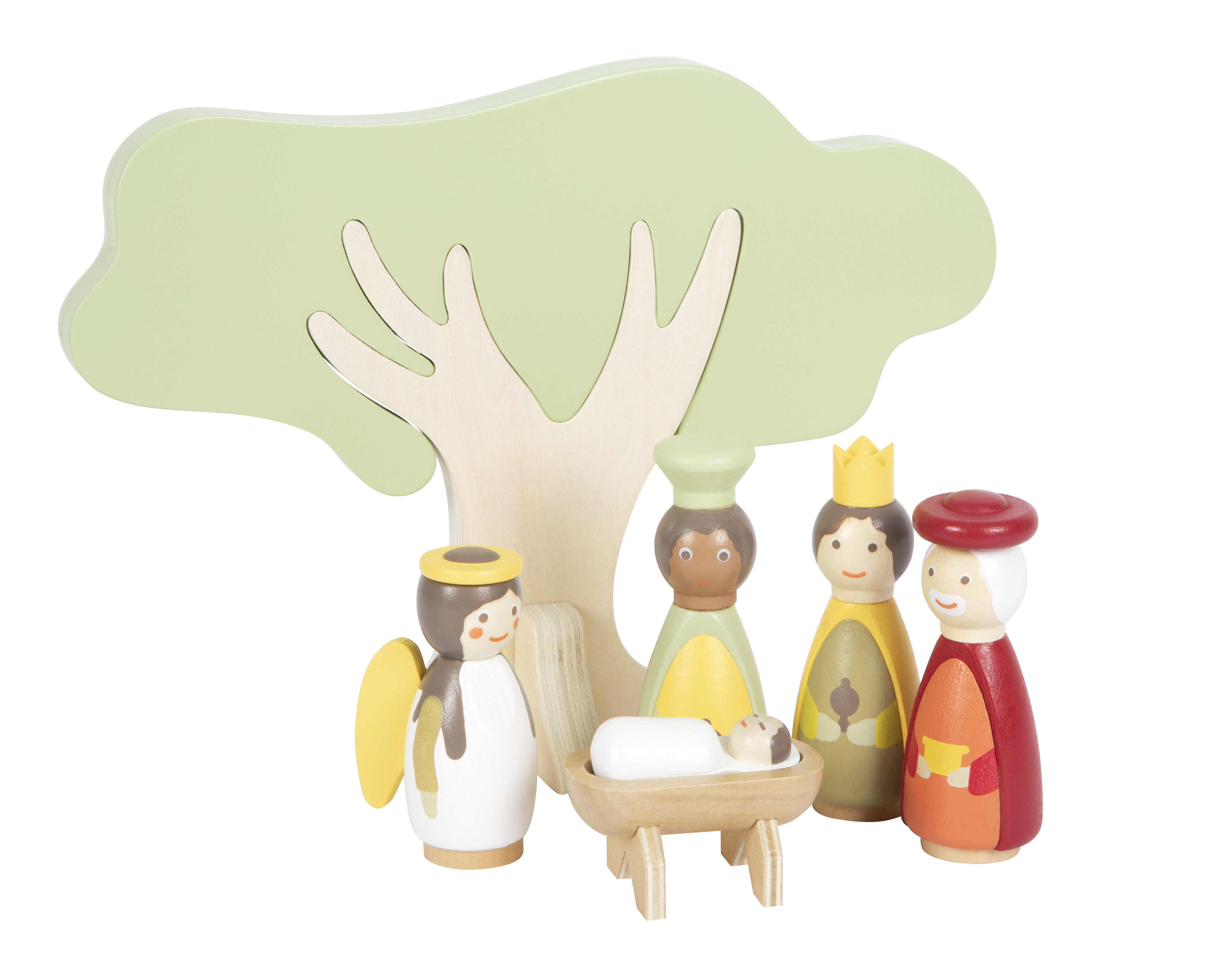 Krippenfiguren aus Holz für Kinder