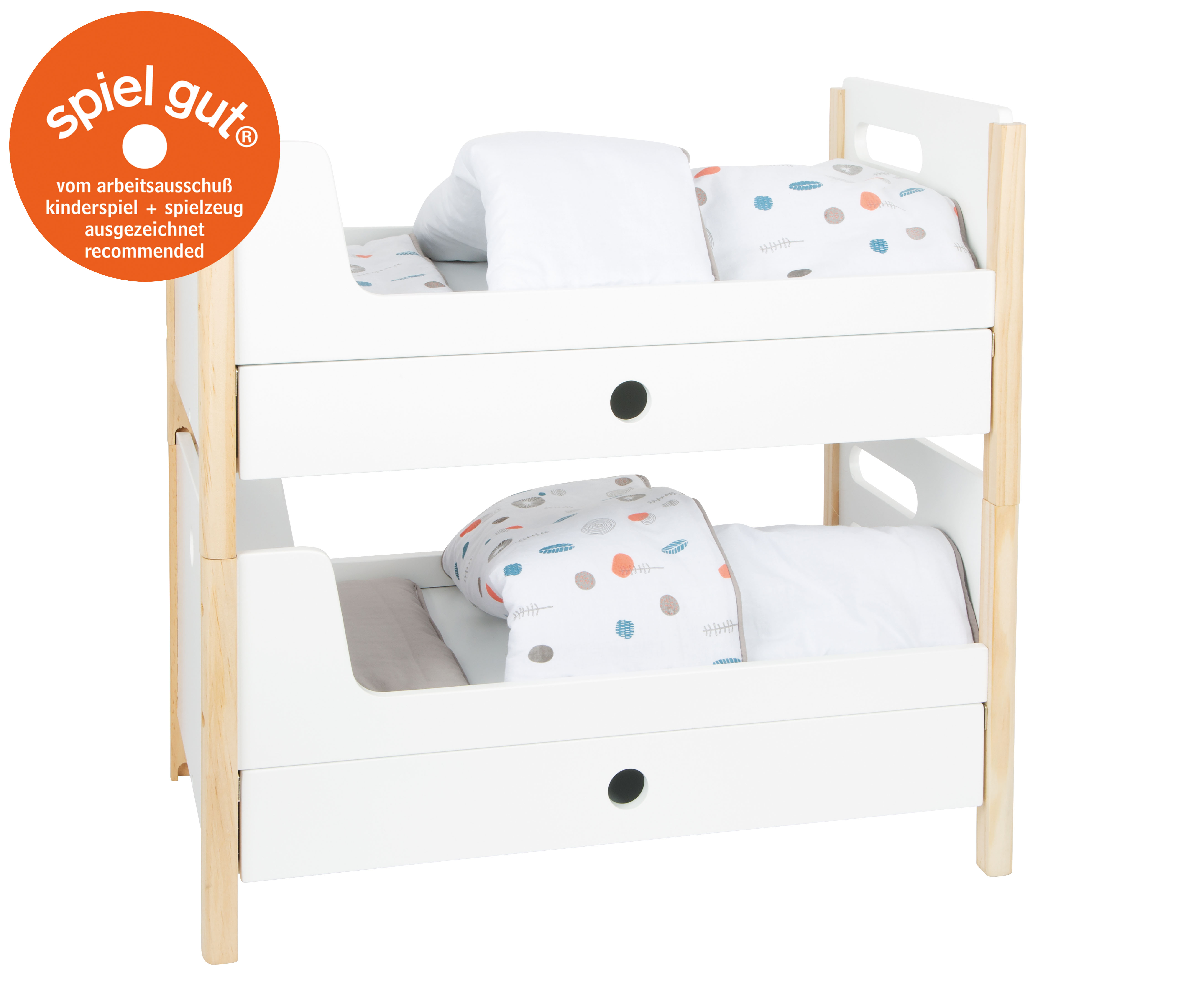 Puppenhochbett aus Holz mit spiel gut-Auszeichnung